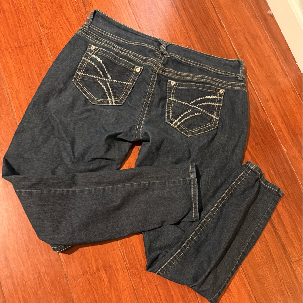 Y2k low rise slim skinny wallflower jeans dark wash size 13